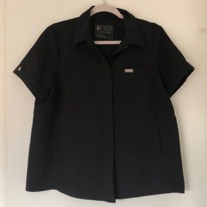 Figs Collared Button Up Scrub Top